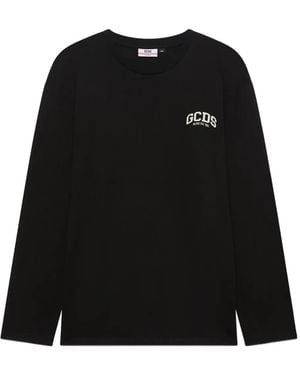 Gcds Logo-Print Long-Sleeve T-Shirt - Black