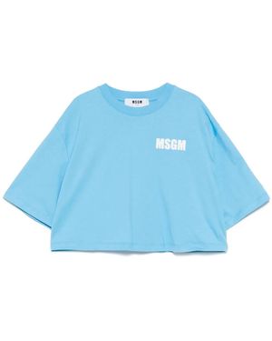 MSGM T-Shirt Mit Logo-Print - Blau