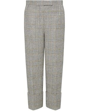 Thom Browne Hunting Tweed Back-Strap Pants - Gray