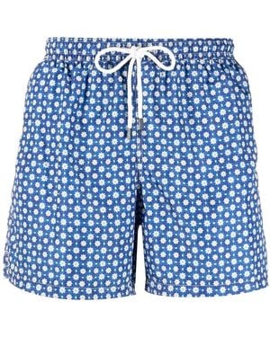 Fedeli Madeira Printed Swim Shorts - Blue