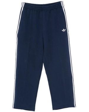 adidas Logo-Embroidered Side-Stripe Track Trousers - Blue