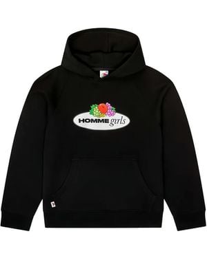 HOMMEGIRLS X Fruit Of The Loom Logo-Print Raglan-Sleeve Hoodie - Black
