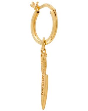 True Rocks Knife Detail Hoop Earrings - White