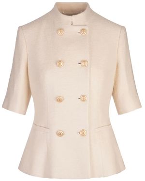 Kiton Short-Sleeve-Button Jacket - Natural