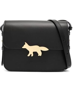 Maison Kitsuné Foldover Shoulder Crossbody Bag - Black