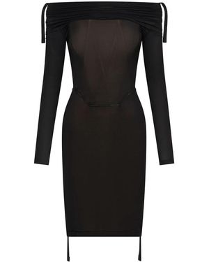 Dion Lee Off-Shoulder Gathered Minidress - Black