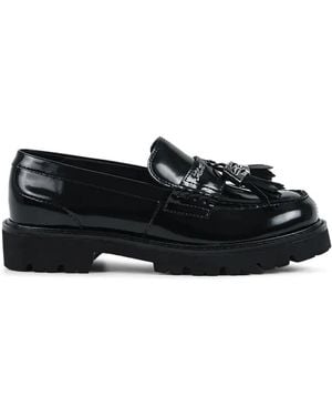 KARL LAGERFELD Tassel-Detail Lug-Sole Loafers - Black