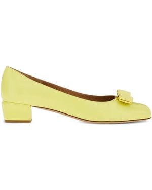 Ferragamo Leather Ballet Flats - Yellow