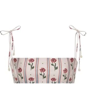 Agua Bendita Primavera Quebrada Bikini Top - White
