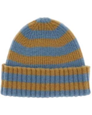 Howlin' Striped-Pattern Wool Beanie Hat - Blue