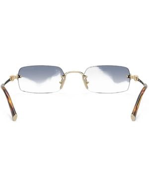 Miu Miu Rectangle-Frame Sunglasses - Metallic