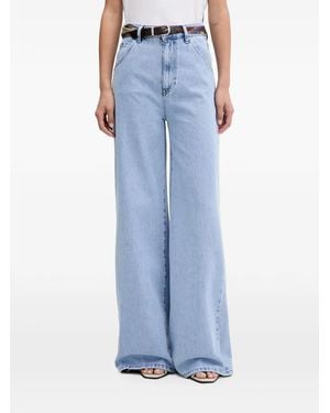 ViCOLO Belted Wide-Leg Jeans - Blue