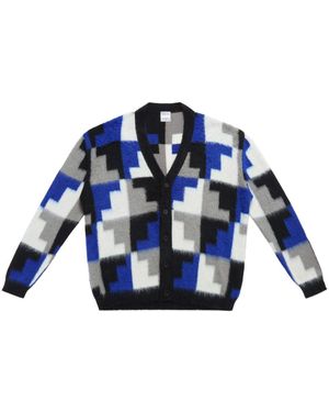 Marcelo Burlon Aop Damier Cross Cardigan - Blue