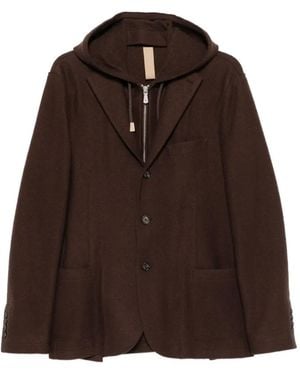Eleventy Hooded Wool Jacket - Brown