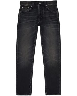 Nudie Jeans Solid Ollie Faded-Effect Whiskered Jeans - Black