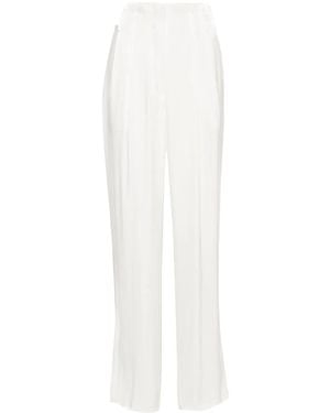 Genny Pleated Palazzo Pants - White