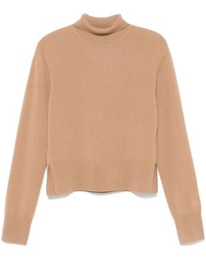 TOTEME 'Cropped Turtleneck' Turtleneck Jumper - Natural