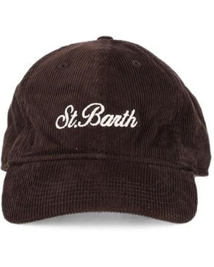 MC2 Saint Barth Logo-Embroidered Corduroy Baseball Cap - Brown