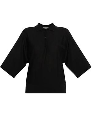 Lisa Yang Norie Three-Quarter Polo Shirt - Black
