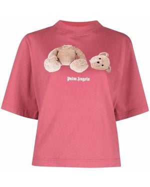 Palm Angels T-shirts And Polos Purple - Pink