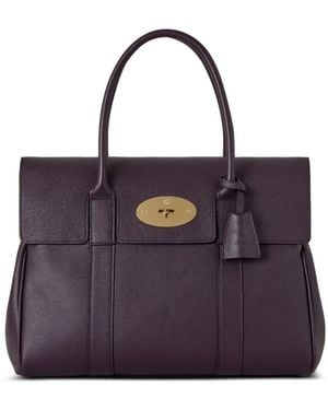 Mulberry Bayswater Grained Leather Shoulder Bag - Purple