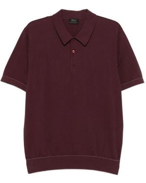 Brioni Poloshirt Met Kraag En Knopen - Rood