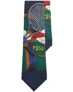 Polo Ralph Lauren Tennis-Print Silk Tie - Blue
