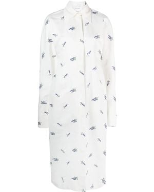 Sportmax Floral-Print Shirt Dress - White