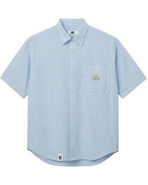 Chocoolate T-Shirt A Righe Con Tasca Applicata - Blu