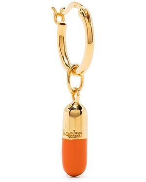 True Rocks Single Pill Hoop Earring - White