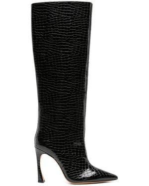 Alexandre Birman Kyra 100mm クロコエンボス ブーツ - ブラック