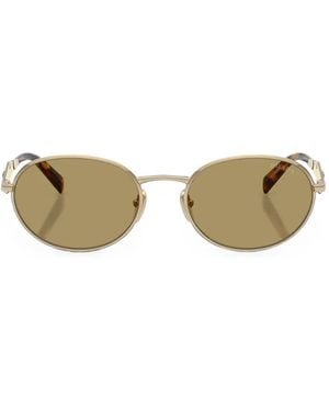 Prada Oval-Frame Sunglasses - Metallic