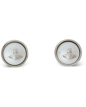 Vivienne Westwood Orecchini A Bottone Con Motivo Orb - Metallizzato