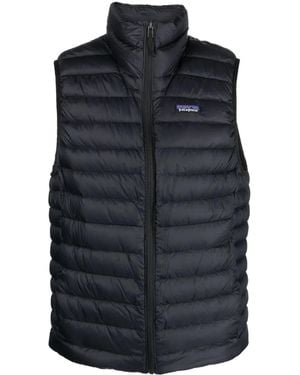 Patagonia Logo-Patch Feather-Down Gilet - Blue