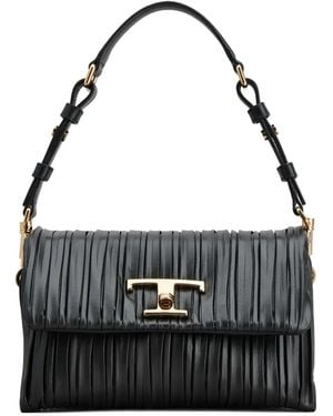 Tod's Mini Timeless Schultertasche Mit Falten - Schwarz