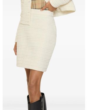 Burberry Wool Blend Mini Skirt - Natural
