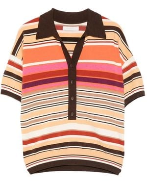 Faithfull the Brand Striped Polo Shirt - Red