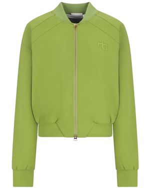 HOUSE OF GRAVITY Active Logo-Embroidered Jacket - Green