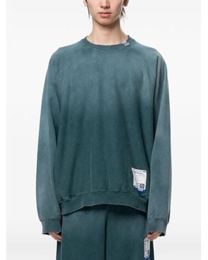 Maison Mihara Yasuhiro Sun Faded Like Distressed Sweatshirt - Blue
