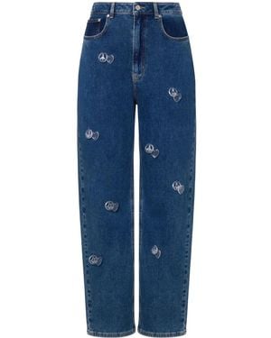Moschino High-Rise Tapered Jeans - Blue