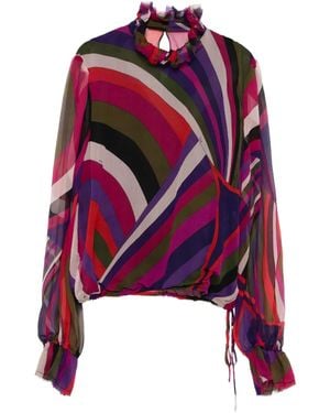 PUCCI Abstract-Print Blouse - Red