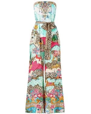CAMILLA Tie-Waist Strapless Jumpsuit - White