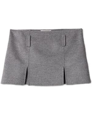 Miu Miu Double Cashmere And Wool Mini Skirt - Grey