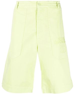 Moschino Embroidered-Logo Detail Shorts - Yellow
