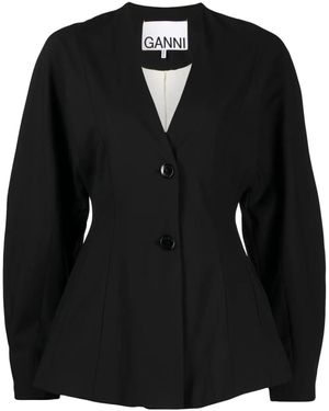 Ganni Lightweight Waisted Jacket - Black