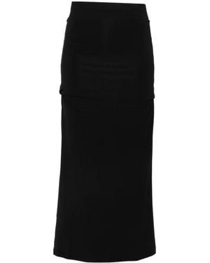 TOTEME Draped Midi Skirt - Black