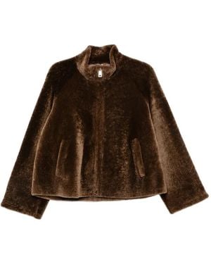 Manzoni 24 Shearling Zip-Up Jacket - Brown