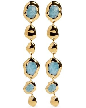 Monica Vinader Odyssey Gemstone Pebbled Drop Earrings - Metallic