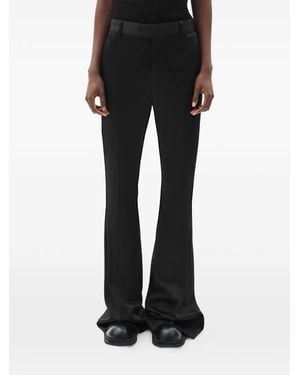 Ann Demeulemeester Pantalon En Satin Adri À Coupe Évasée - Black