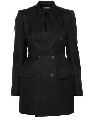 Balenciaga Hourglass Checked Wool Blazer - Black